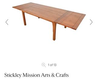 We have been fans of Stickley furniture for over 25 years. We are moving and looking for a new owner. We have a large collection of beds, desks, dining sets, coffee tables, etc. If you are interested in purchasing, please contact us.