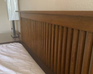 Stickley Mission Oak Queen Bed & Two Nightstand Set