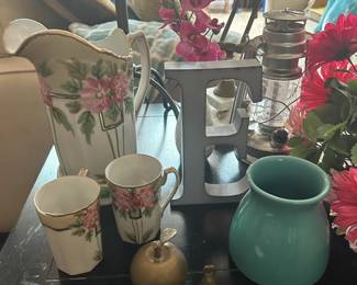 Blue, pink, white decor