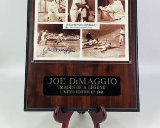 "Images of a Legend" Joe DiMaggio Limited Ed. Plaque 