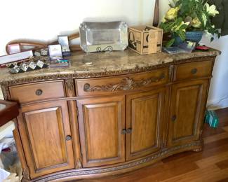 Buffet server or entry . Marble top