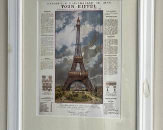 Tour Eiffel in white distressed frame