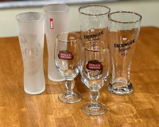 Beer glass collection, many more not photographed