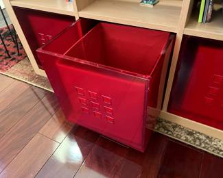 Translucent Red bins come with a red liner to keep contents out of sight