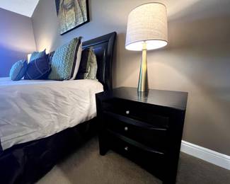 Bedside Table and Gold base modern lamp