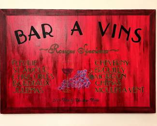 Bar-a-Vins oil painting. Hand painted by a friend who is an artist.