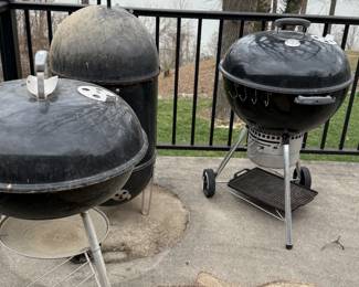 2 Weber grills and a smoker