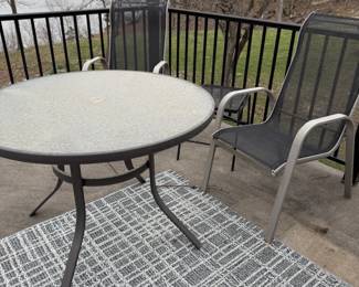 Round patio table with 2 chairs