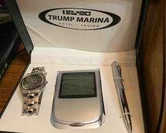 Trump Marina hotel casino gift box watch pen set