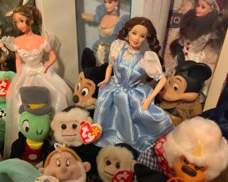 Doll and vintage toy collection, TY beanie babies, boxed Barbies, Dorothy