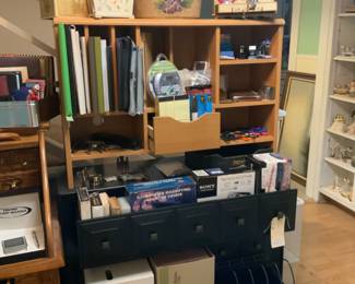 The dark desk underneath is not for sale. 