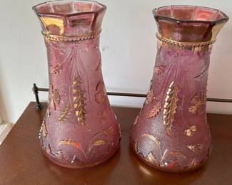 ANTIQUE GLASS VASES.