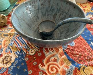 A R COLE PUNCH BOWL AND LADEL.