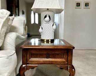 Beautiful and unique Figural Pottery "Bird Nest" Table Lamp.