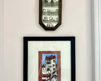 Cute collection of thimbles, and art signed by A. Copeland.