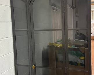 Shadow Box Industrial Metal Curio Cabinet