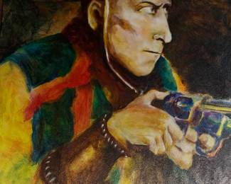 Oil painting of William S Hart