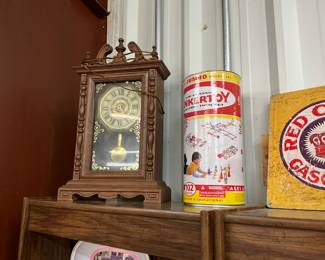 Spartus Pendulum Wall/Mantel Electric Clock & Tinker Toys