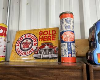 Red Crown Gasoline Metal Sign 