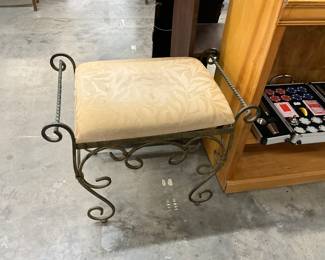 Metal Upholstered Stool