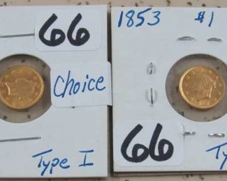1853 $1.00 Gold Coins - Type I