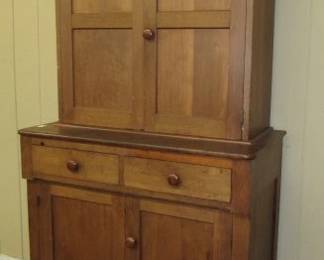 2 Piece Walnut Step Back Cabinet