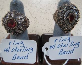 Rings w/Sterling Bands