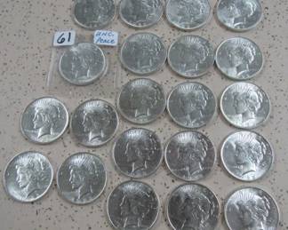 UNC. Peace Silver Dollars