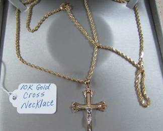 10K Gold Cross Necklace