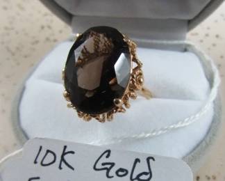 10K Smokey Topaz Ring