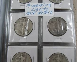 19 - Walking Liberty Half Dollars in Album