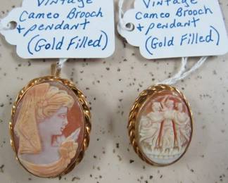 Vintage Cameo Brooch & Pendants 