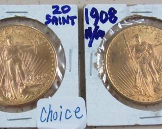 1908 & 1926 Gold $20.00 Coins