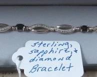 Sterling, Sapphire & Diamond Bracelet