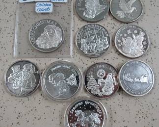 1 oz. Silver Christmas Rounds