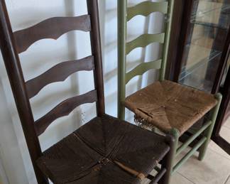 $10 EACH WICKER LADDER BACK CHAIR