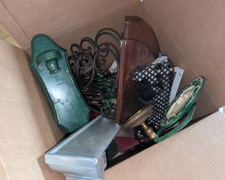 BOX OF CORNER SHELVES $15 WHOLE BOX
