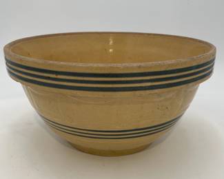 Blue Banded Yellowware Bowl
