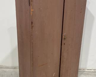 Wooden Plank Door Cupboard in Old Paint