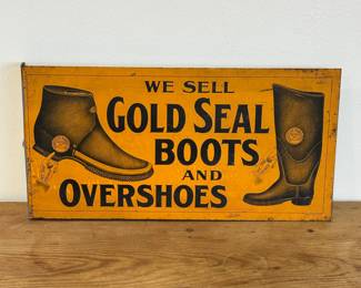 Double Sided Gold Seal Boots Advertising Store Sign