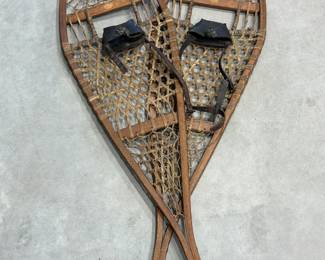 Pair of Old Wooden Snow Shoes