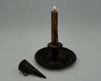 Tin Push up Candle Stick and Snuffer