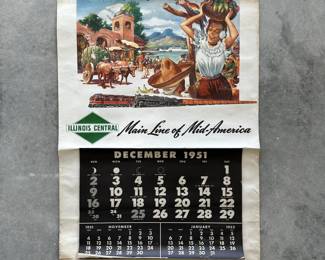 Illinois Central Railroad Advertising 1951-52 Calendar