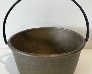 Early Brass Candy Kettle with Iron Handle