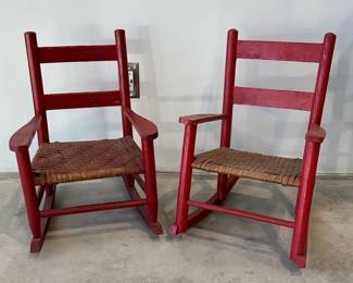 2 Child's Red Rockers