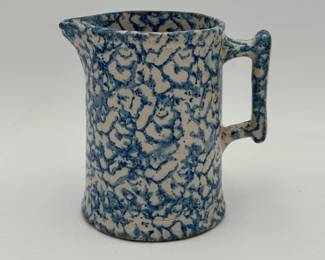 Blue & White Spongeware Pitcher