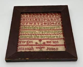 Early Sampler in Wooden Frame