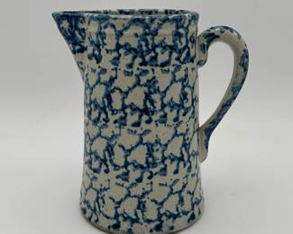 Blue & White Spongeware Pitcher
