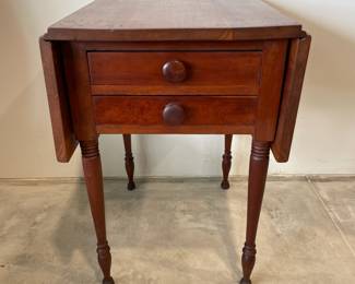 Walnute 2 Drawer Drop Leaf Table