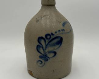 Blue Decorated New York Stoneware Jug